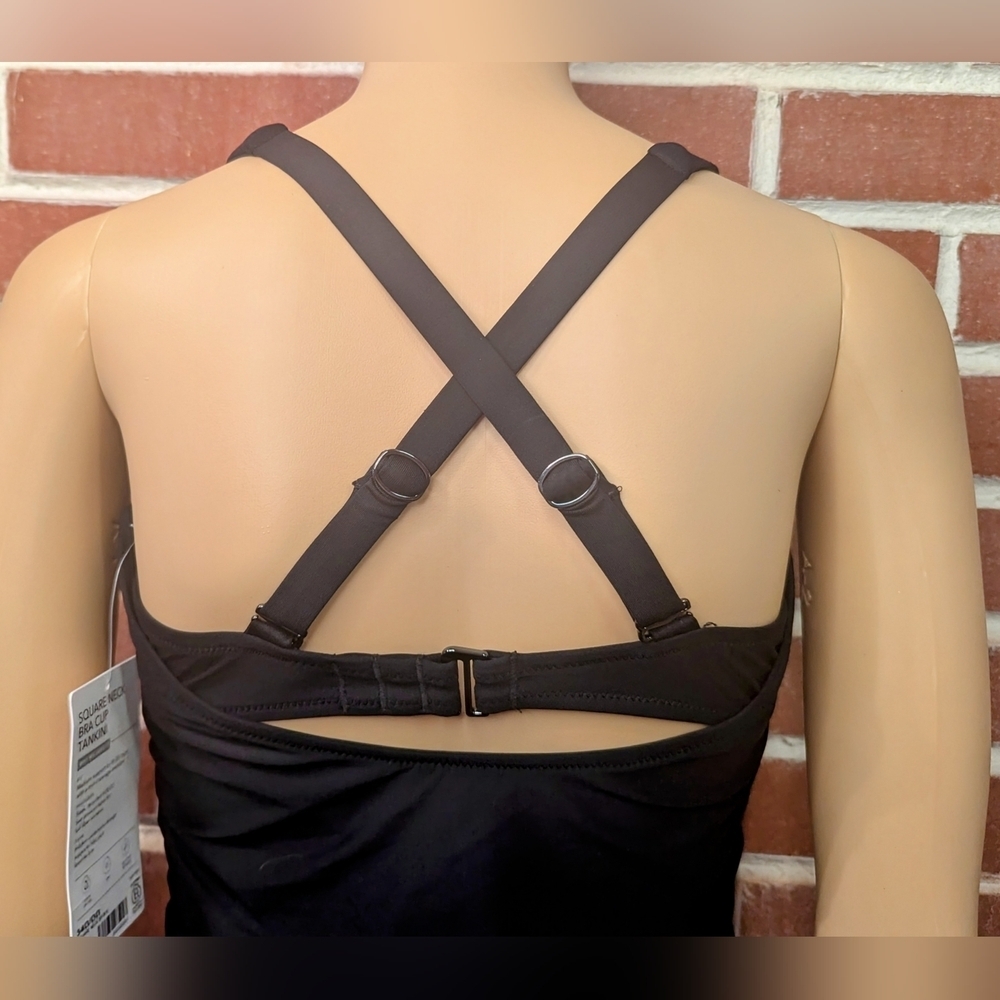 NWT Athleta Square Neck Bra Cup Tankini 34D/DD with Full Bikini Bottom Size M - Picture 8 of 15